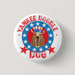 Patriotic Basset 3 Cm Round Badge