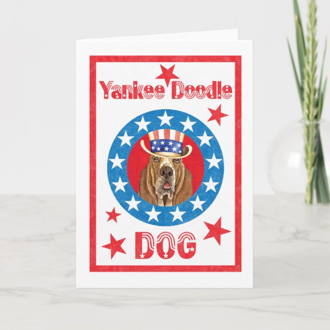 Patriotic Basset Card (Front)