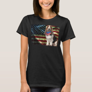 Patriotic Basset Hound American Flag Dog Men Women T-Shirt