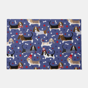 Patriotic Basset Hound Doormat