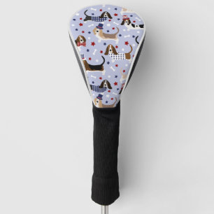 Patriotic Basset Hound Golf Head Cover
