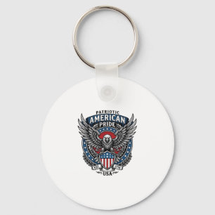Patriotic Battle Hawk Patriotic Eagle & Hawk 4th o Key Ring