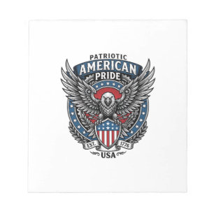 Patriotic Battle Hawk Patriotic Eagle & Hawk 4th o Notepad