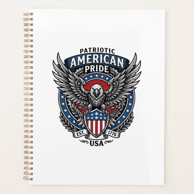 Patriotic Battle Hawk Patriotic Eagle & Hawk 4th o Planner (Front)