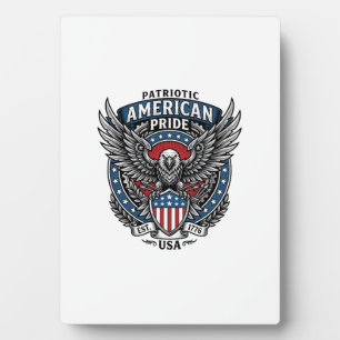 Patriotic Battle Hawk Patriotic Eagle & Hawk 4th o Plaque