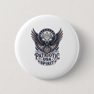 Patriotic Battle Hawk Patriotic Eagle & Hawk Ameri 6 Cm Round Badge