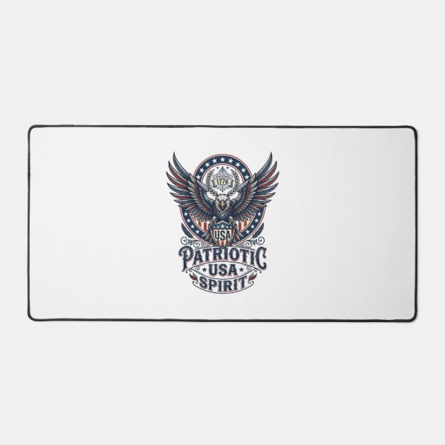 Patriotic Battle Hawk Patriotic Eagle & Hawk Ameri Desk Mat (Front)