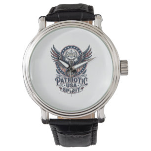 Patriotic Battle Hawk Patriotic Eagle & Hawk Ameri Watch