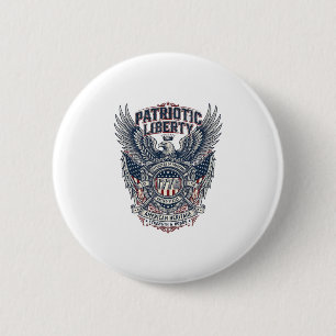Patriotic Battle Shield 1776 Military Inspired Sym 6 Cm Round Badge