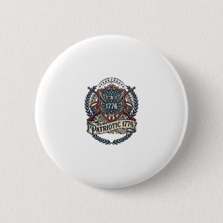 Patriotic Battle Shield 1776 Military Inspired Sym 6 Cm Round Badge