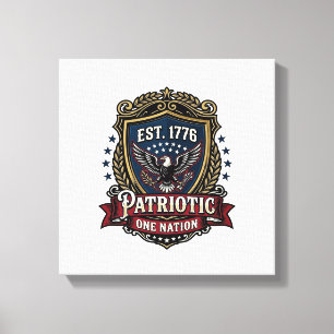 Patriotic Battle Shield 1776 Military Inspired Sym Canvas Print