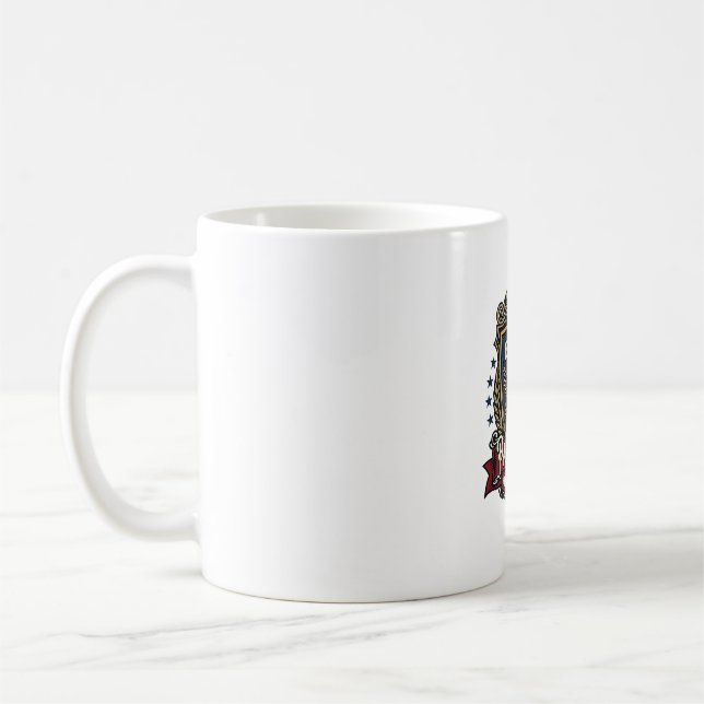 Patriotic Battle Shield 1776 Military Inspired Sym Coffee Mug (Left)