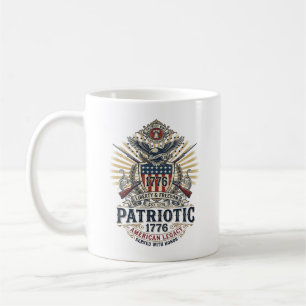 Patriotic Battle Shield 1776 Military Inspired Sym Coffee Mug