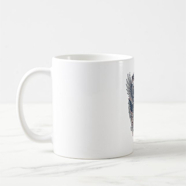 Patriotic Battle Shield 1776 Military Inspired Sym Coffee Mug (Left)