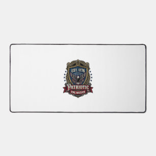 Patriotic Battle Shield 1776 Military Inspired Sym Desk Mat