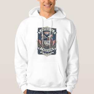 Patriotic Battle Shield 1776 Military Inspired Sym Hoodie