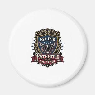 Patriotic Battle Shield 1776 Military Inspired Sym Magnet