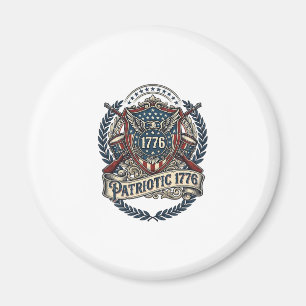 Patriotic Battle Shield 1776 Military Inspired Sym Magnet