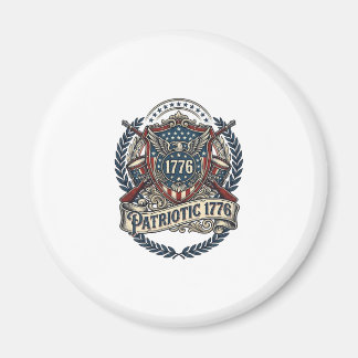Patriotic Battle Shield 1776 Military Inspired Sym Magnet