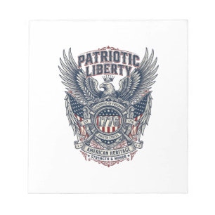 Patriotic Battle Shield 1776 Military Inspired Sym Notepad