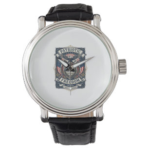 Patriotic Battle Shield 1776 Military Inspired Sym Watch