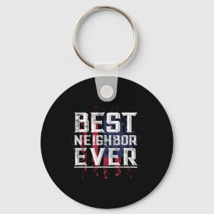 Patriotic Bbq Funny Thank You Gift Best Neighbour Key Ring