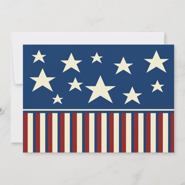 Patriotic BBQ Picnic Summer Party Invitations (Front)