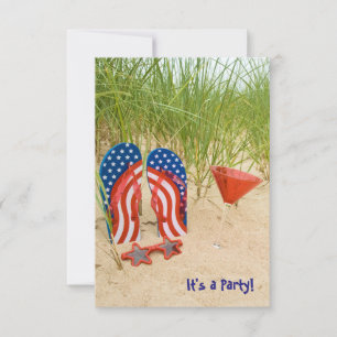 Patriotic Beach Party Invitation