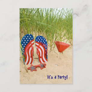 Patriotic Beach Party Invitation
