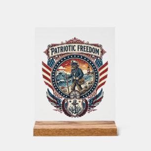 Patriotic Beachcomber Vector Graphic Tee_1 Acrylic Sign