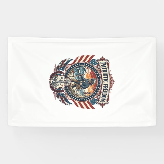 Patriotic Beachcomber Vector Graphic Tee_1 Banner (Horizontal)