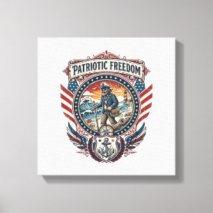 Patriotic Beachcomber Vector Graphic Tee_1 Canvas Print