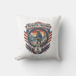 Patriotic Beachcomber Vector Graphic Tee_1 Cushion
