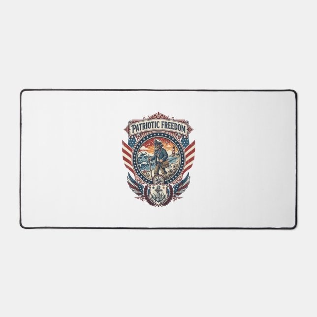Patriotic Beachcomber Vector Graphic Tee_1 Desk Mat (Front)