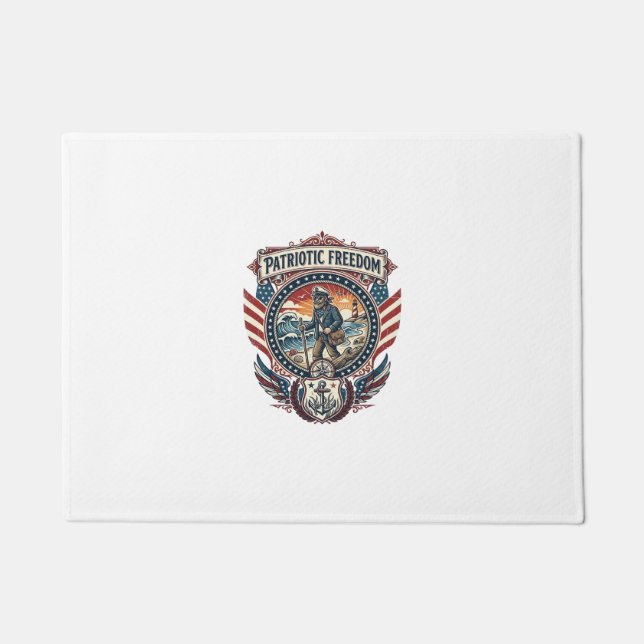 Patriotic Beachcomber Vector Graphic Tee_1 Doormat (Front)
