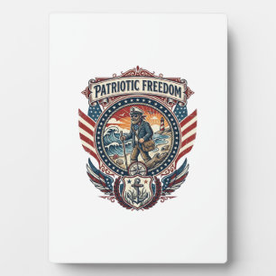 Patriotic Beachcomber Vector Graphic Tee_1 Plaque