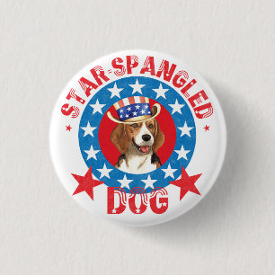 Patriotic Beagle 3 Cm Round Badge