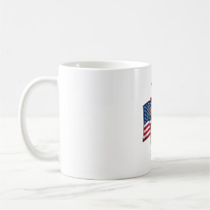 Patriotic Beagle Dog Flag Vintage Engraving Design Coffee Mug