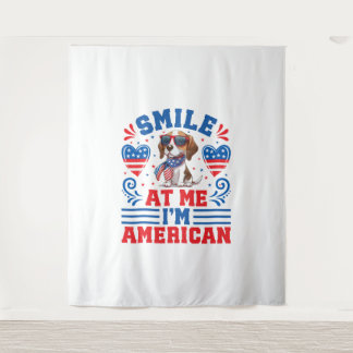 Patriotic Beagle Dog for 4th Of July Tapestry