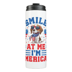 Patriotic Beagle Dog for 4th Of July Thermal Tumbler