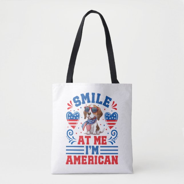 Patriotic Beagle Dog for 4th Of July Tote Bag (Front)