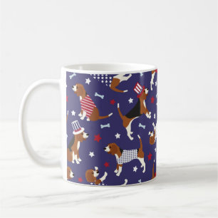 Patriotic Beagle Dog Pattern Coffee Mug