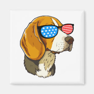 Patriotic Beagle Magnet