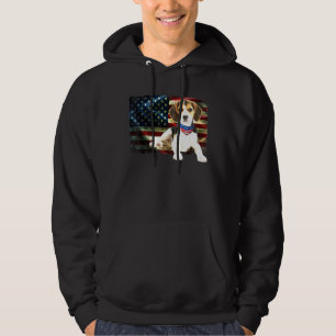 Patriotic Beagles American Flag Dog Men Women Hoodie