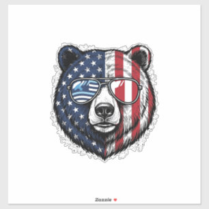 Patriotic Bear Sunglasses Vintage Vector Shirt_1