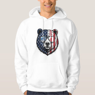 Patriotic Bear Sunglasses Vintage Vector Shirt_1 Hoodie