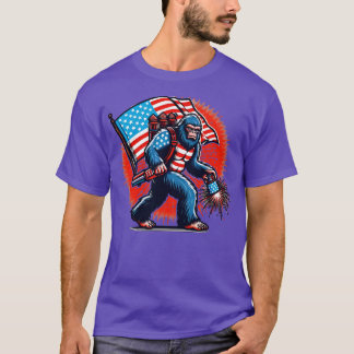Patriotic Bear Sunset Tee Celebrate with Strength