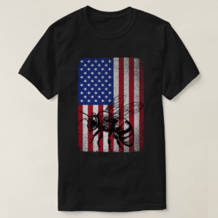 Patriotic Bee USA American Flag Beekeeping Beekeep T-Shirt