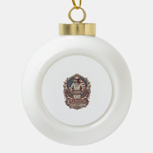 Patriotic Beekeeper Vector Graphic Tee Ceramic Ball Christmas Ornament