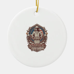 Patriotic Beekeeper Vector Graphic Tee Ceramic Tree Decoration